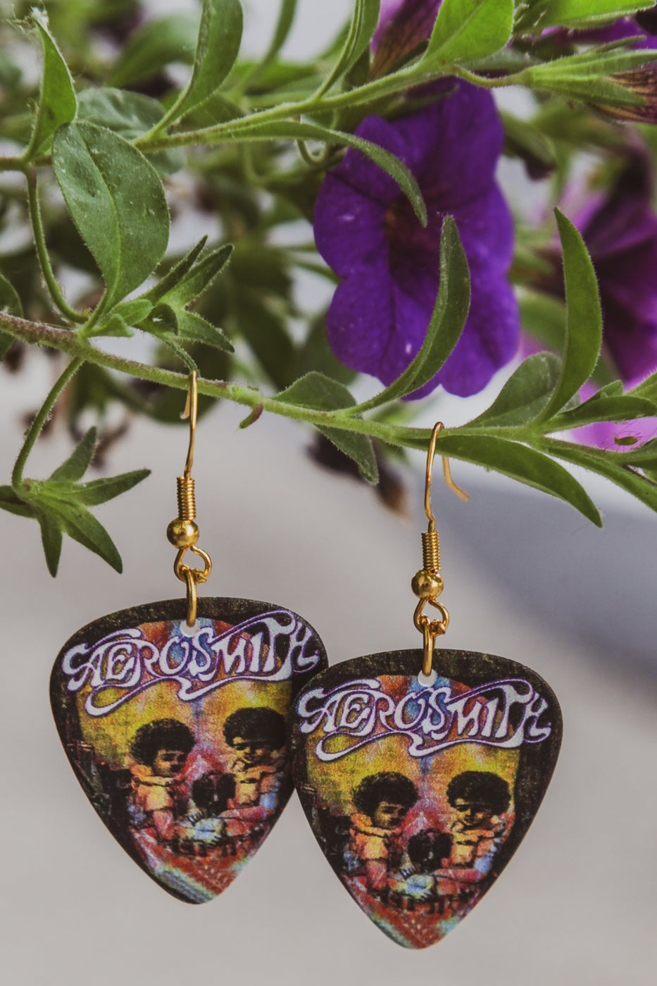 Aerosmith - guitar pick earrings