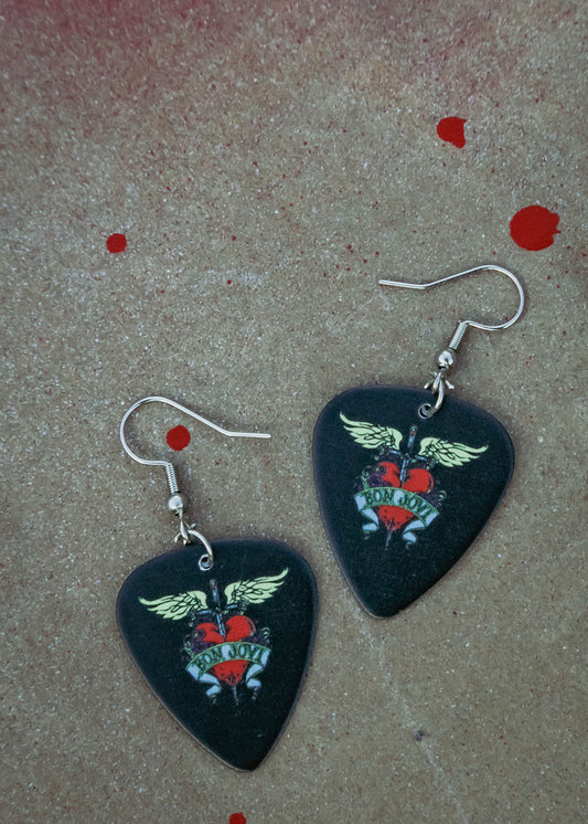 Bon Jovi - guitar pick earrings