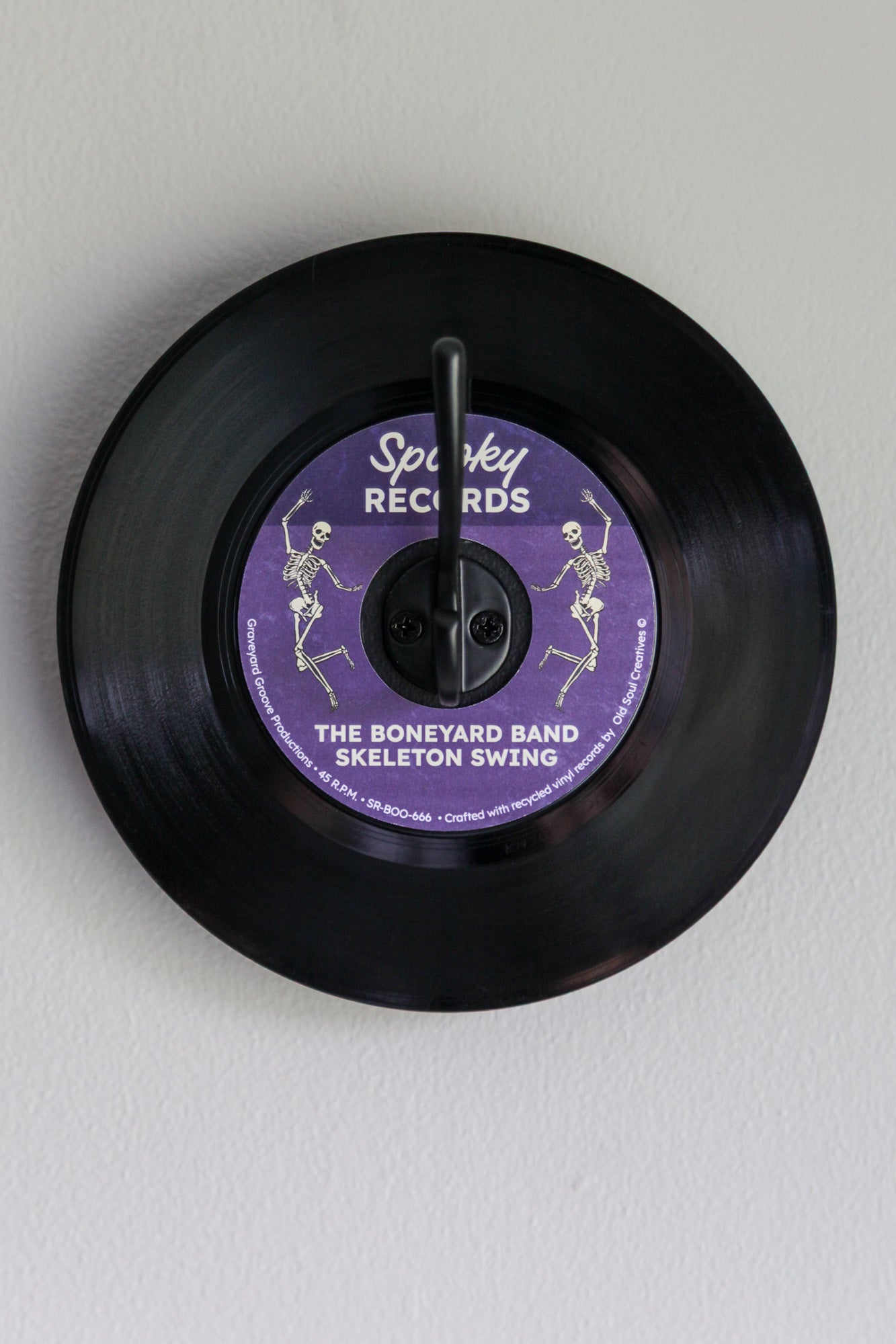 The Boneyard Band - halloween vinyl record hanger
