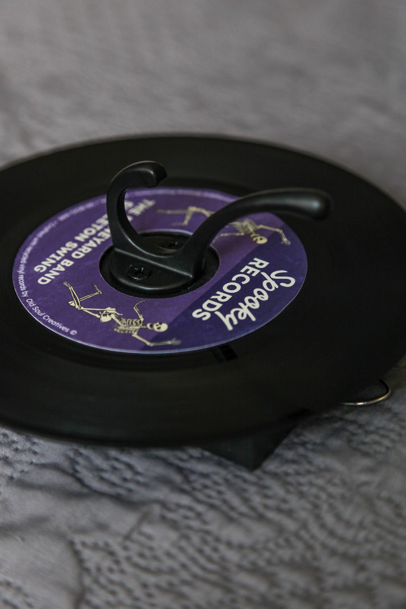 The Boneyard Band - halloween vinyl record hanger