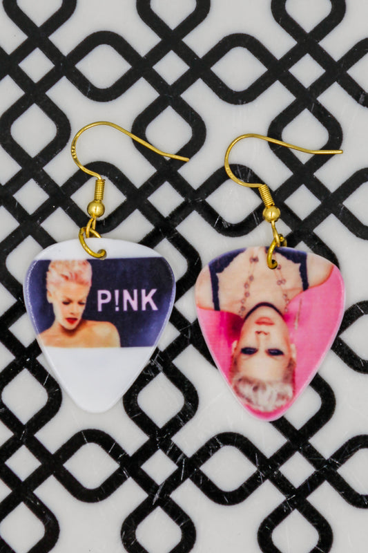 P!nk - guitar pick earrings