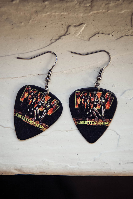 KISS - guitar pick earrings