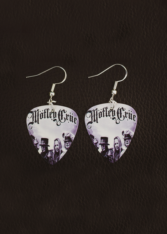 Motley Crue - guitar pick earrings