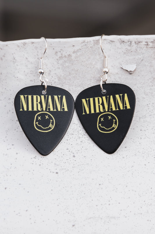 Nirvana - guitar pick earrings