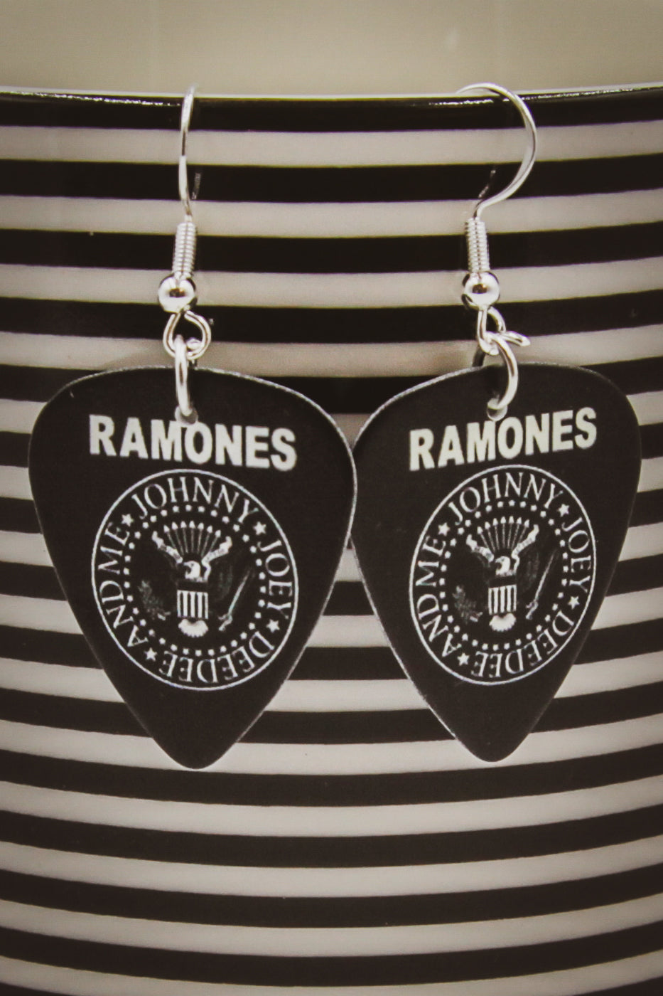 Ramones - guitar pick earrings